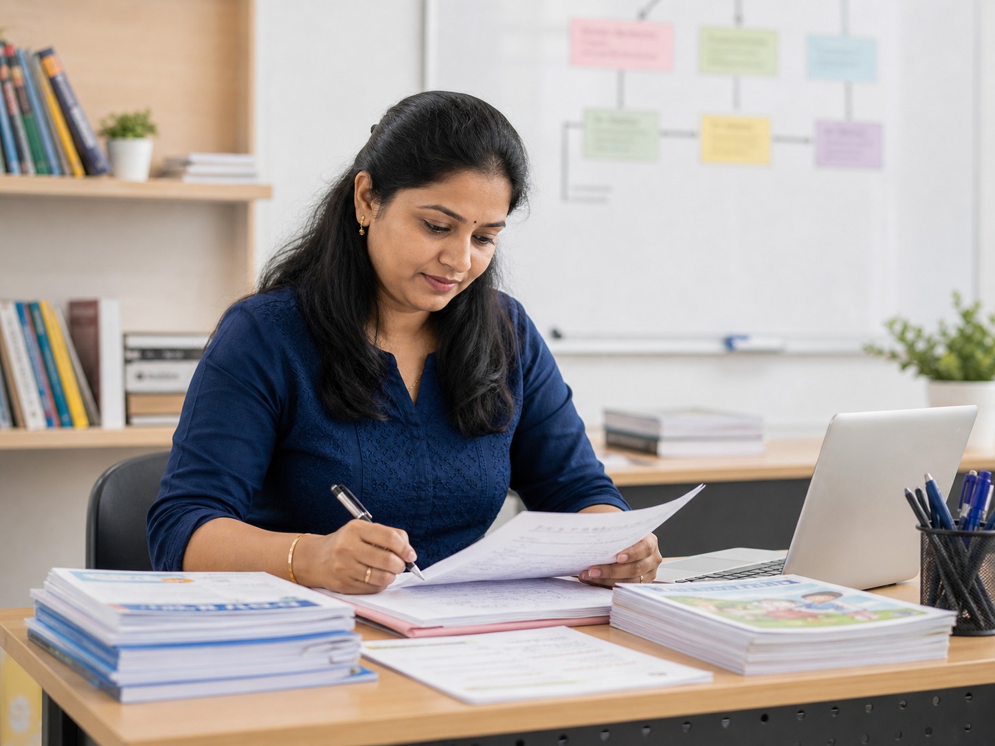 A Tamilcube examiner reviewing an MOE-aligned Tamil assessment paper.